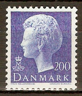 Denmark 1974 200ore Dull ultramarine. SG582j.