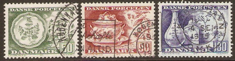 Denmark 1975 Danish Porcelain Stamps Set. SG599-SG601.