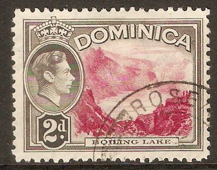 Dominica 1938 2d Carmine and grey-black. SG102.