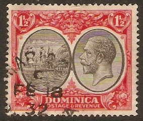 Dominica 1923 1d Black and scarlet. SG74.