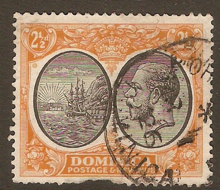 Dominica 1923 2d Black and orange-yellow. SG77.