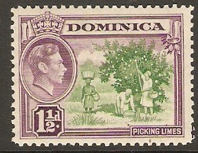 Dominica 1938 1d Green and purple. SG101.