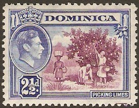 Dominica 1938 2d Purple and bright ultramarine. SG103a.
