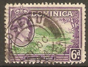 Dominica 1938 6d Emerald-green and violet. SG105.
