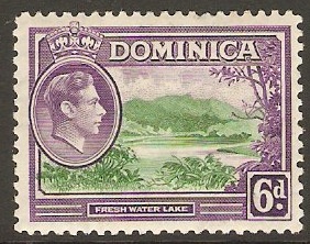 Dominica 1938 6d Emerald-green and violet. SG105.