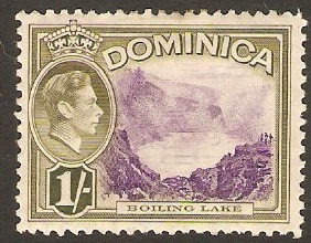Dominica 1938 1s Violet and olive-green. SG106.