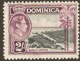 Dominica 1938 2s Slate and purple. SG106a.