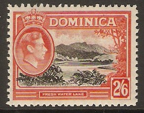 Dominica 1938 2s.6d Black and vermillion. SG107.