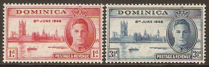 Dominica 1946 Victory Set. SG110-SG111.