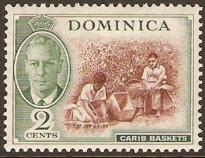 Dominica 1951 2c Red-brown and deep green. SG122.