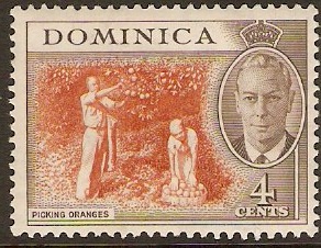 Dominica 1951 4c Brown-orange and sepia. SG124.