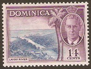 Dominica 1951 14c Blue and violet. SG129.