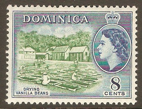 Dominica 1954 8c Deep green and deep blue. SG149.