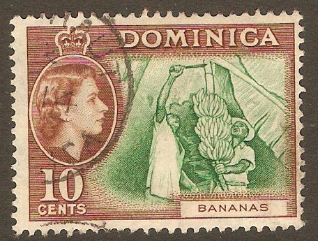 Dominica 1954 10c Green and brown. SG150.