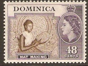 Dominica 1954 48c Deep brown and violet. SG155.