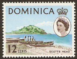 Dominica 1963 12c Green, blue and blackish brown. SG170.