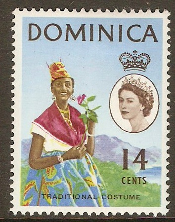 Dominica 1963 14c Multicoloured - Type I. SG171.