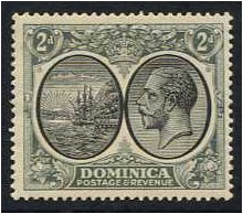 Dominica 1923 2d. Black and Grey. SG76.