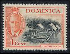 Dominica 1951 1c Black and vermillion. SG121.