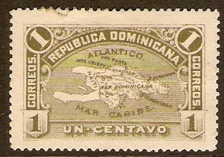 Dominican Republic 1900 1c Olive-green. SG102.