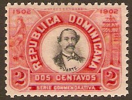 Dominican Republic 1902 2c black and red. SG126.