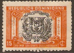 Dominican Republic 1940 15c Orange. SG449.
