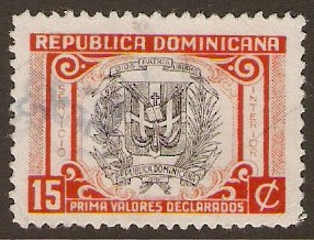 Dominican Republic 1940 15c Orange-red. SG456. - Click Image to Close