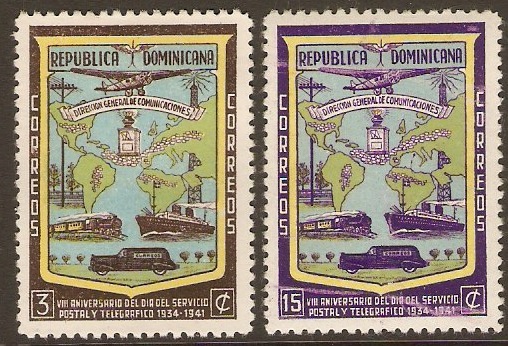 Dominican Republic 1942 Posts and Telegraphs set. SG477-SG478.