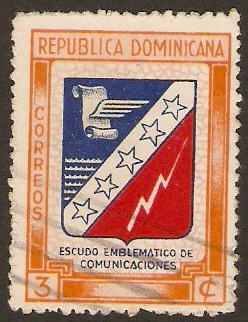 Dominican Republic 1945 3c orange. SG532.