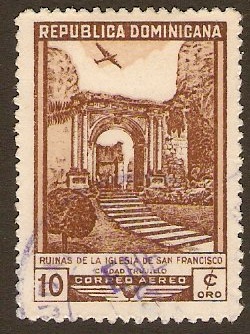 Dominican Republic 1949 10c brown. SG567.