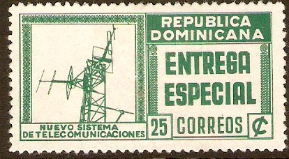 Dominican Republic 1956 25c Bluish green. SGE663.