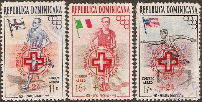 Dominican Republic 1957 Hungarian Refugees Air Stamps Set. SG684