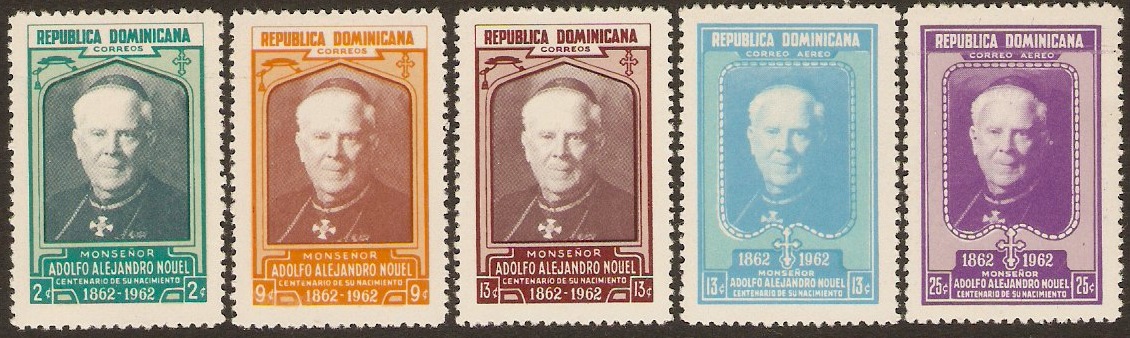 Dominican Republic 1962 Adolfo Nouel Commemoration. SG882-SG886. - Click Image to Close