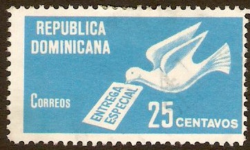 Dominican Republic 1967 25c greenish blue. SGE995.