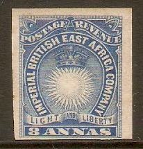 British East Africa 1890 8a Blue. SG12.