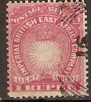 British East Africa 1890 1r Carmine. SG14.