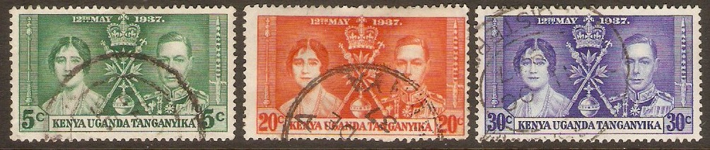 KUT 1937 Coronation Stamps set. SG128-SG130.