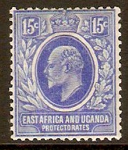 East Africa and Uganda 1907 15c Bright blue. SG39.