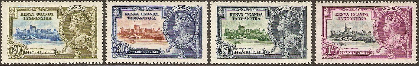 Kenya Uganda and Tanganyika 1935 Silver Jubilee Set. SG124-SG127