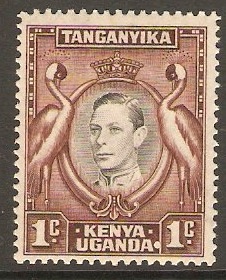 KUT 1938 1c Black and red brown. SG131.