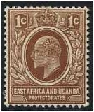 East Africa and Uganda 1907 1c. Brown. SG34.