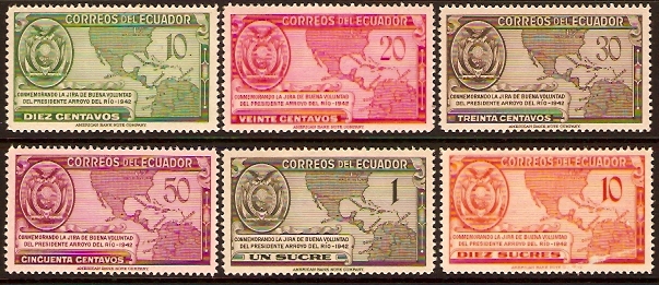 Ecuador 1944 Presidents Visit to Washington. SG698-SG703.