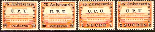 Ecuador 1949 UPU Anniversary. SG905-SG908.