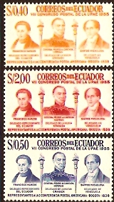 Ecuador 1951 UPAE Postal Congress. SG1088-SG1090.