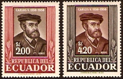Ecuador 1958 Emperor Charles V Commemoration. SG1129-SG1130.