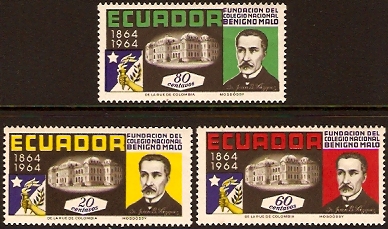 Ecuador 1965 College Centenary. SG1296-SG1298.