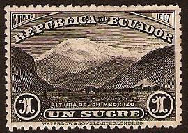Ecuador 1908 1s Black. SG337.
