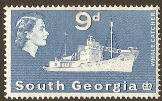 South Georgia 1963 9d Blue. SG9.