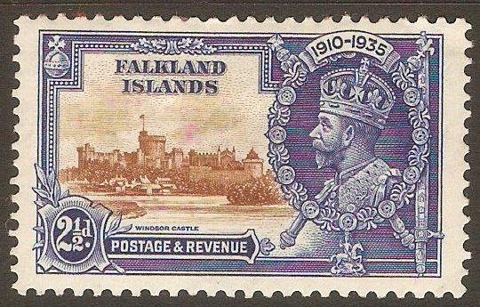 Falkland Islands 1935 2d Silver Jubilee Stamp. SG140.