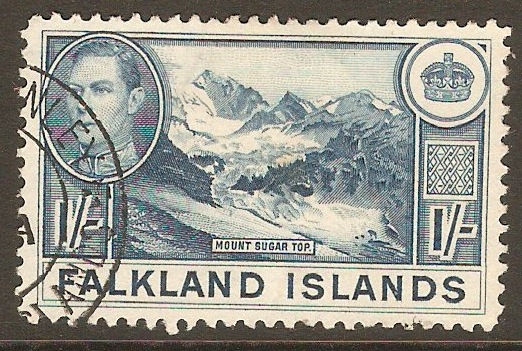 Falkland Islands 1938 1s Light dull blue. SG158.